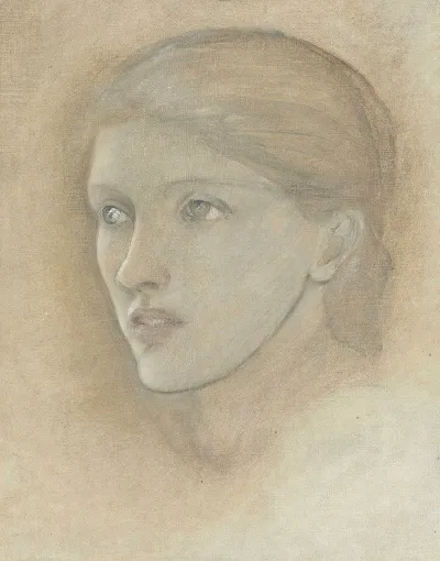 Female Head Study Looking To The Right For The Golden Stairs
