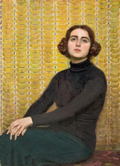 Female Model With Yellow Background