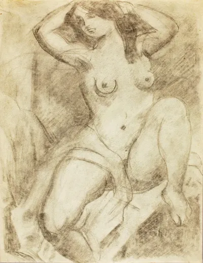 Female Nude Arranging Hair