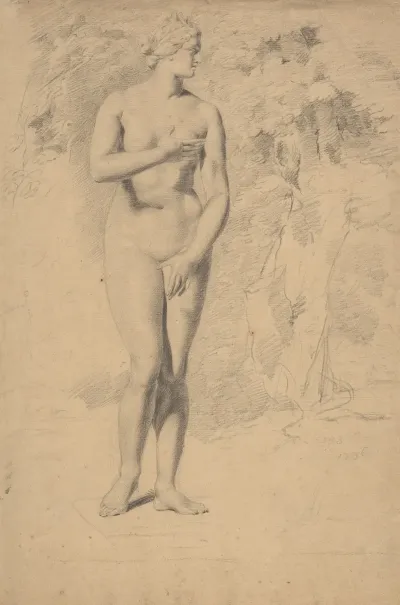 Female Nude Head Turned To Left Seen From The Front