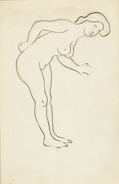 Female Nude Leaning Over