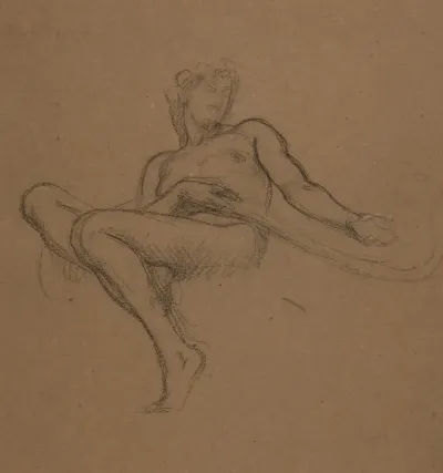 Female Nude Seated Study For The Garden Of The Hesperides
