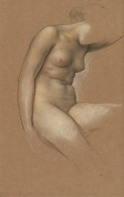 Female Nude Study For Moonbeams Dipping Into The Sea