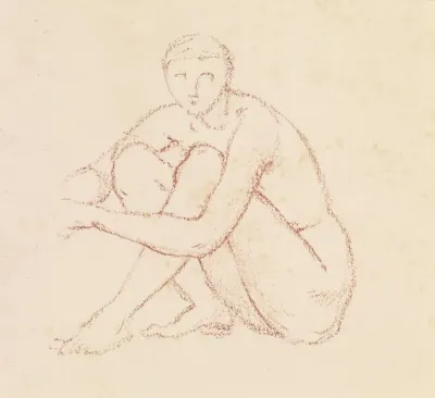 Female Nude Study Of A Seated Figure