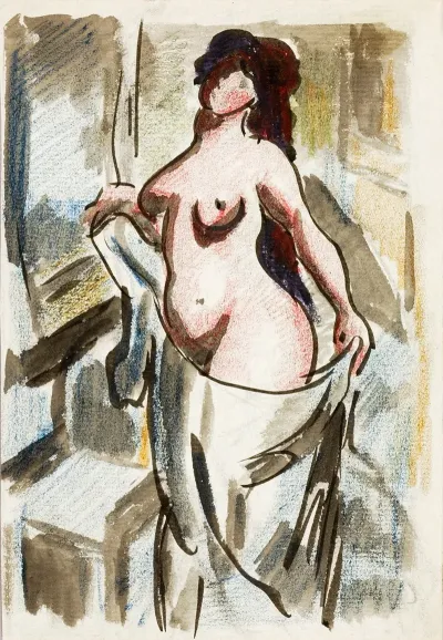 Female Nude With Drape 2