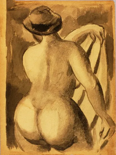 Female Nude With Drape