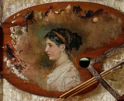 Female Portrait On The Painters Palette