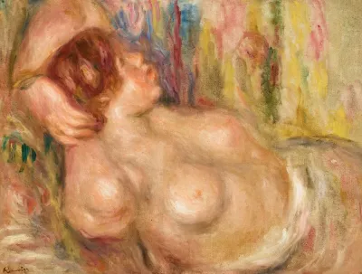 Femme A La Poitrine Nue Endormie
