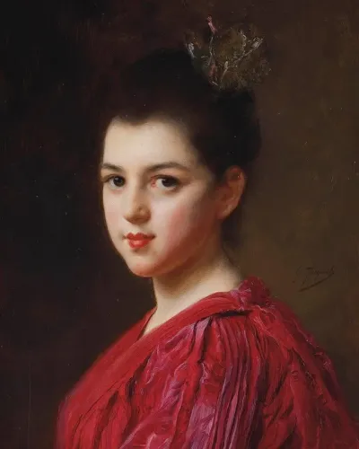 Femme A La Robe Rouge