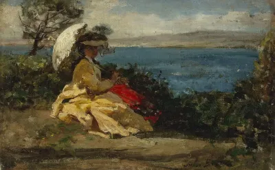 Femme A Lombrelle Baie De Douarnenez