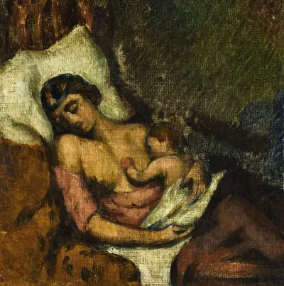Femme Allaitant Son Enfant