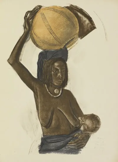 Femme Arabe Ouled Gopo Avec Son Enfant Fort Lamy
