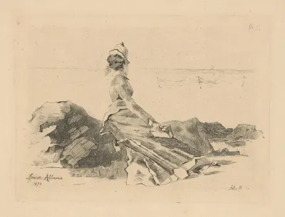 Femme Assis Sur Un Rocher Woman Sitting On A Rock