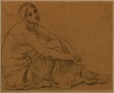 Femme Assise A Terre
