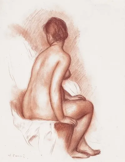 Femme Assise Baigneuse Assise Vue De Dos