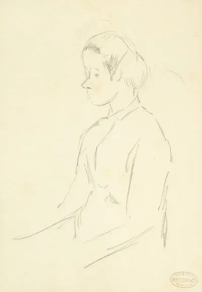 Femme Assise De Profil