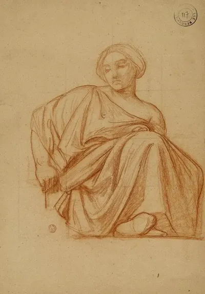 Femme Assise Drapee