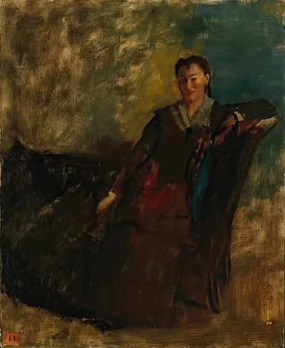 Femme Assise Sur Un Canape