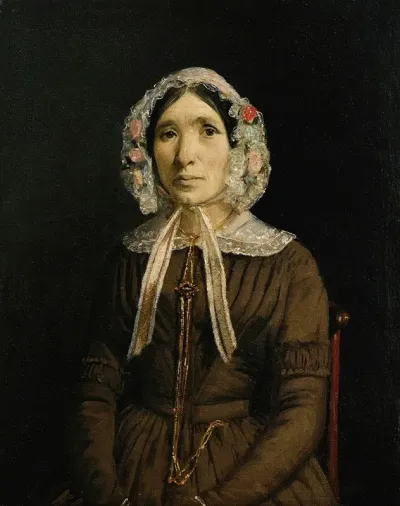 Femme Au Bonnet De Dentelle