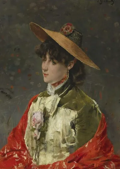 Femme Au Chapeau De Paille