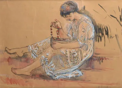 Femme Au Collier Etude Pour Loffrande Au Jardin