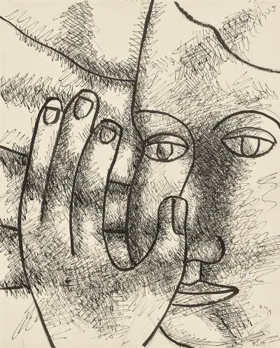 Femme Avec Main Devant Son Visage