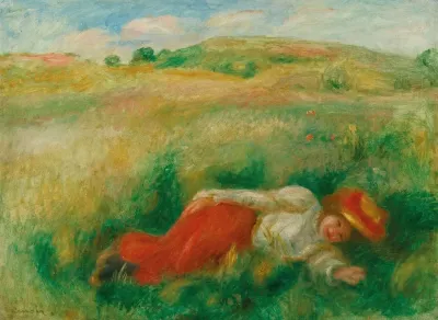 Femme Couchee Dans Lherbe