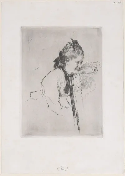 Femme De Metier Etude De Jeune Fille Appuyee Sur Une Chaise