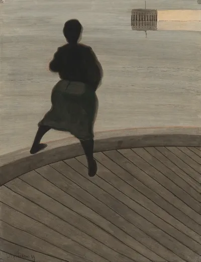 Femme De Pecheur Sur Le Ponton