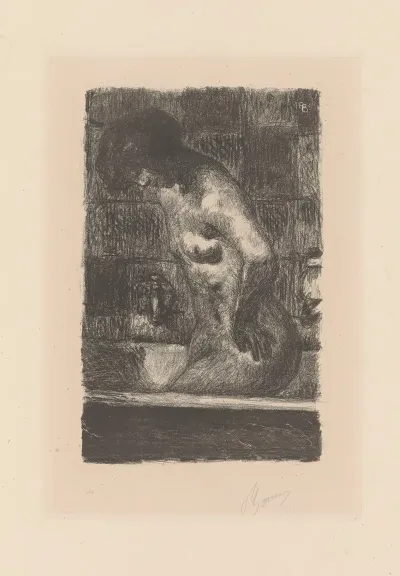Femme Debout Dans Sa Baignoire