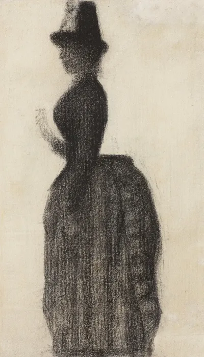 Femme Debout En Toilette De Ville