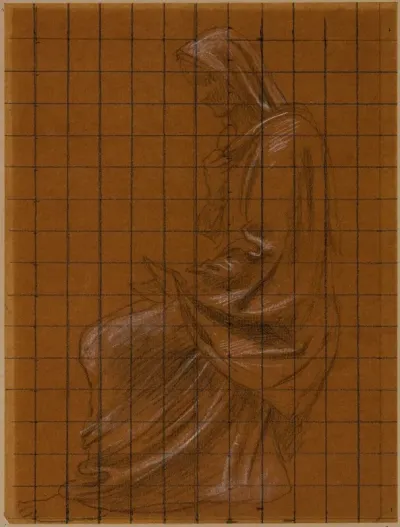 Femme Drapee Assise