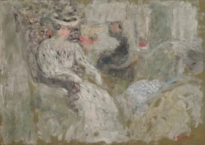 Femme En Blanc Assise