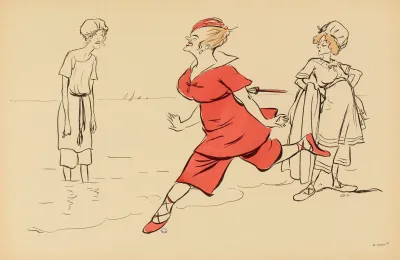 Femme En Costume De Bain Rouge