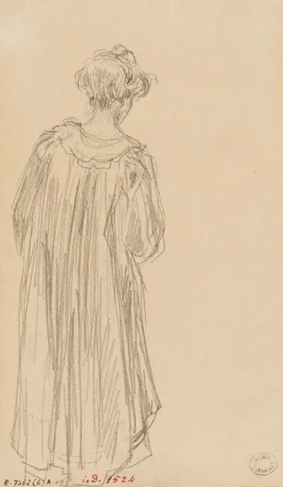 Femme En Peignoir Vue De Dos