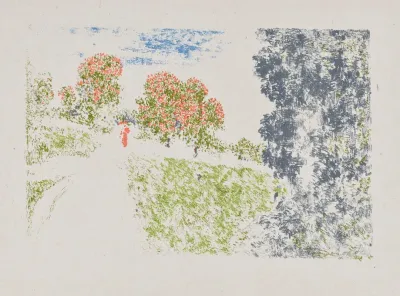Femme En Rouge Dans Un Paysage 2