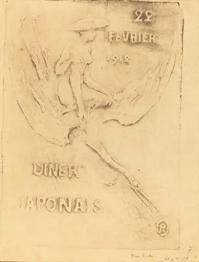 Femme Et Cygne 22 Fevrier 1912 Diner Japonaise Woman And Bird 22 February 1912 J