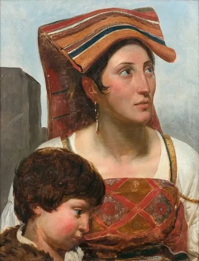 Femme Et Jeune Garcon Etude Pour Lenfance De Sixte Quint