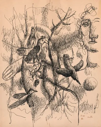 Femme Et Oiseaux
