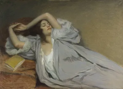Femme Etendue Sur Un Divan