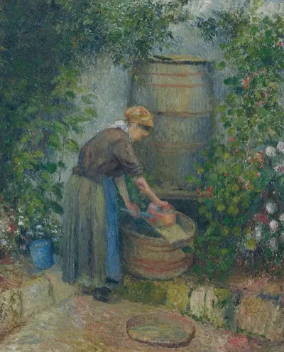 Femme Lavant Une Casserole