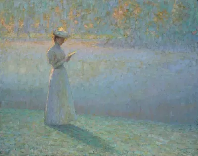 Femme Lisant Dans Un Paysage 2