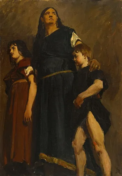 Femme Merovingienne Et Deux Enfants