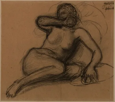 Femme Nue A Demi Etendue