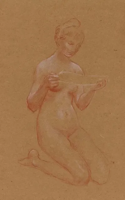 Femme Nue A Genoux
