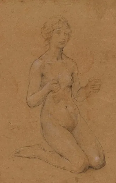 Femme Nue Agenouillee