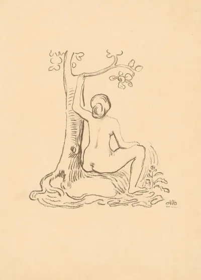 Femme Nue Assise Sous Un Arbre 2