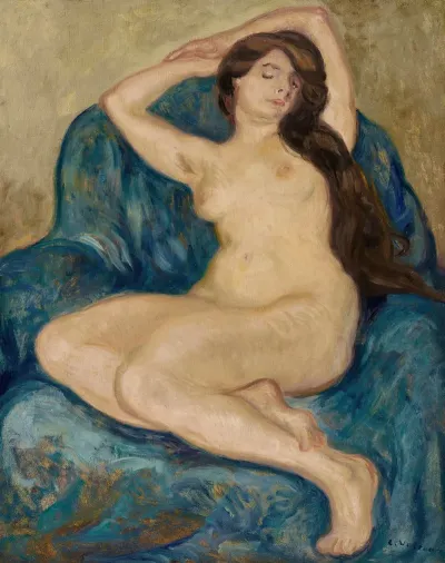 Femme Nue Au Fauteuil Bleu