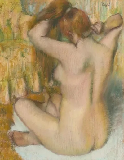 Femme Nue De Dos Se Coiffant Femme Se Peignant