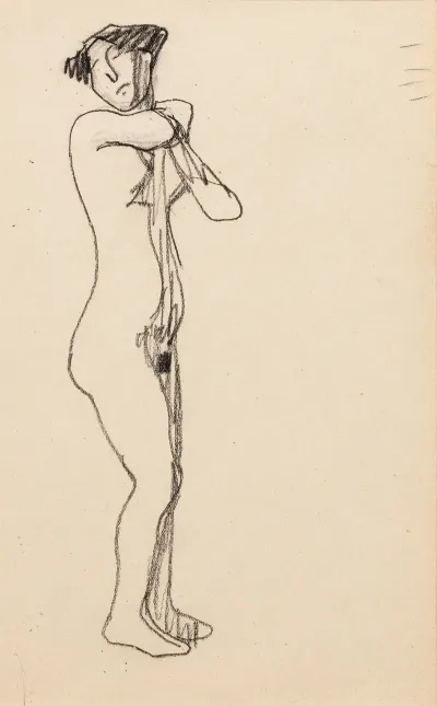 Femme Nue Debout De Trois Quarts Vers La Droite